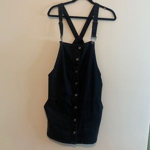 Black Denim Overall Dress in Size 12